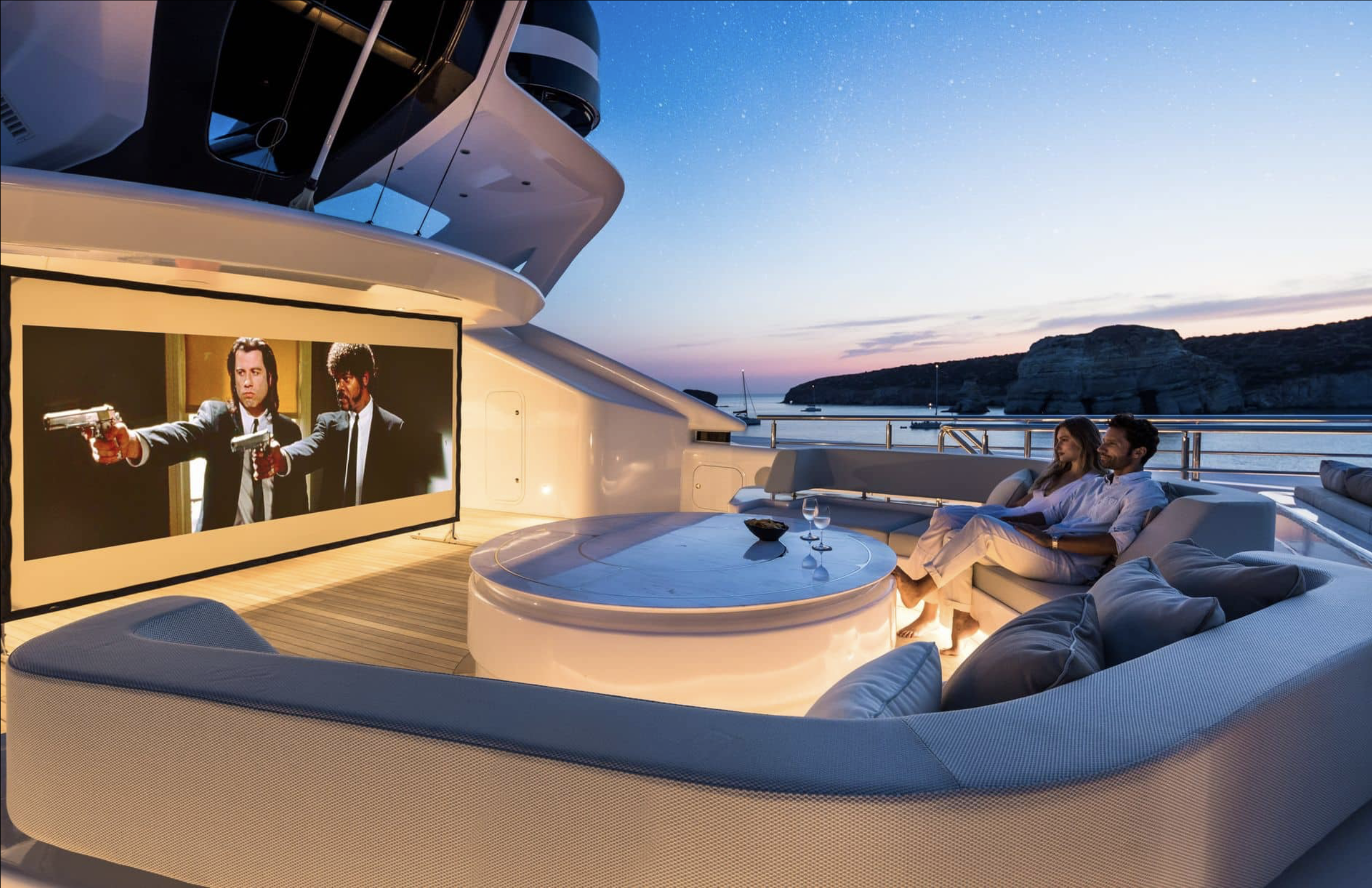 Yacht cinema room