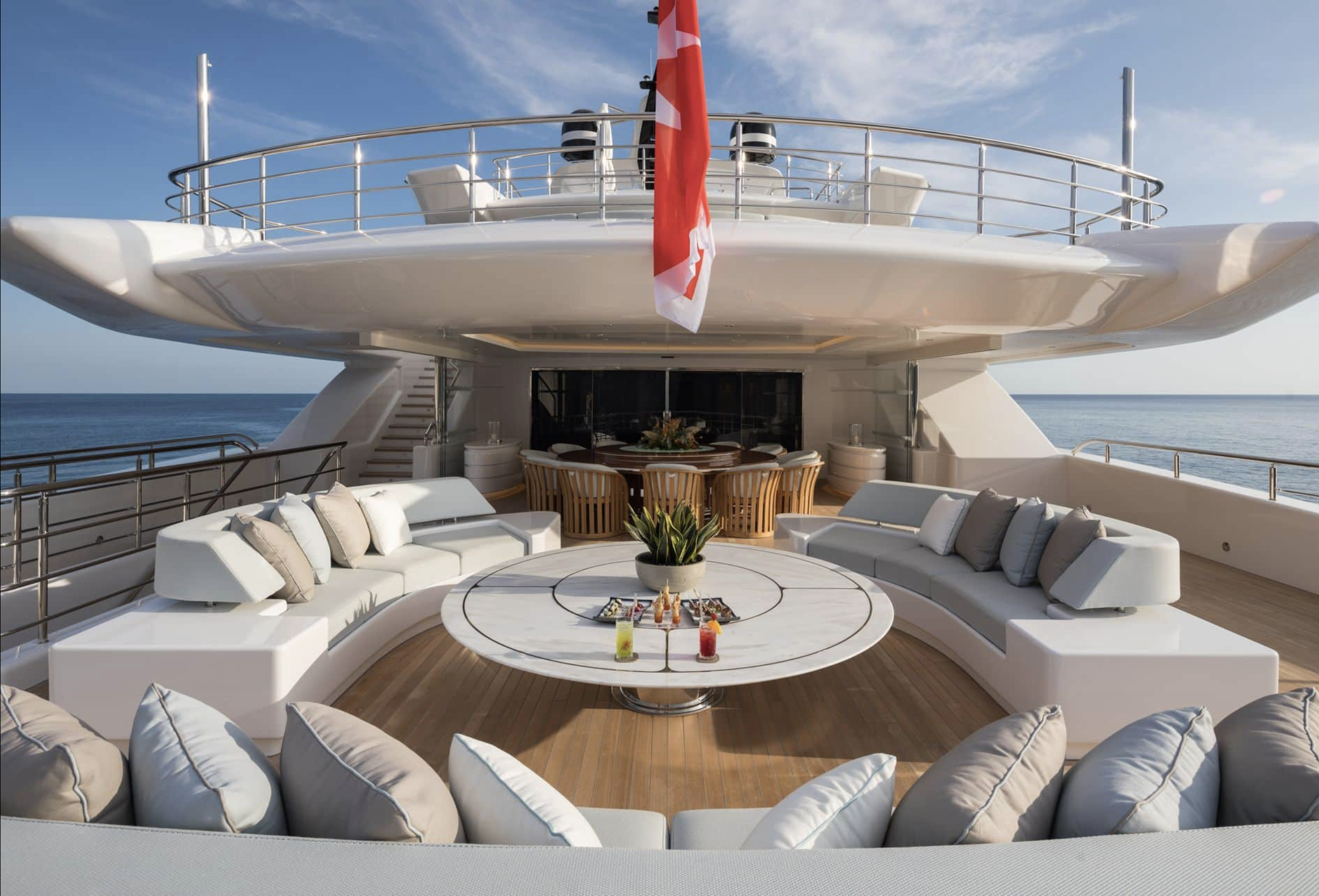 Luxury yacht lounge